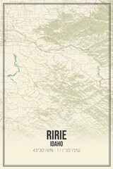 Retro US city map of Ririe, Idaho. Vintage street map.