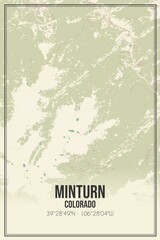 Retro US city map of Minturn, Colorado. Vintage street map.