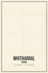 Retro US city map of Whitharral, Texas. Vintage street map.