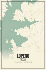 Obraz premium Retro US city map of Lopeno, Texas. Vintage street map.
