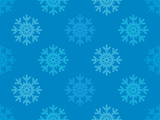 Fototapeta na wymiar Snowflakes seamless pattern. Falling snow. Snowflake line art for Christmas and New Year. Christmas design for greeting cards, promotional materials and banners. Vector illustration
