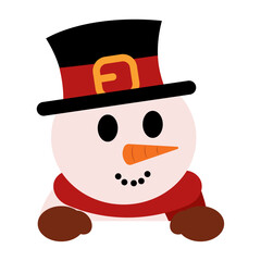 Isolated christmas snowman avatar sketch icon Vector
