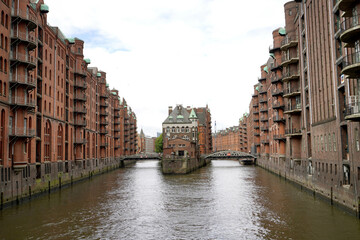 Speicherstadt district in the port of Hamburg, Germany