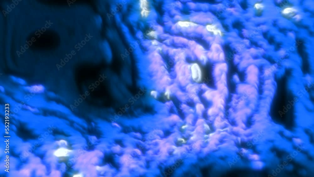 Poster bubbling liquid with glowing molecules. motion. bright boiling liquid with shimmering ripples. plasm