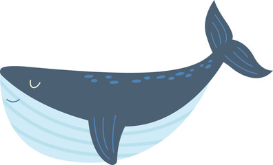 Cute sleeping whale flat icon Ocean animal © Mykola Syvak