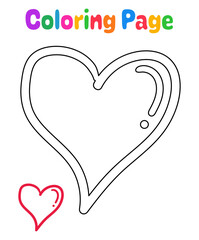 Coloring page with Heart for kids