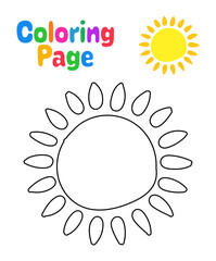 Coloring page with Sun for kids