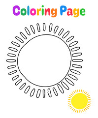Coloring page with Sun for kids