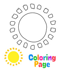 Coloring page with Sun for kids