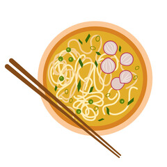 Ramen with vegetables. Japanese cuisine dish