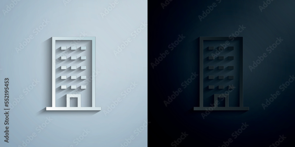 Poster building paper icon with shadow vector illustration