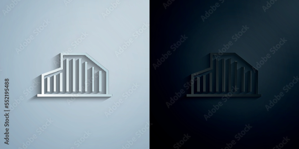 Poster building paper icon with shadow vector illustration