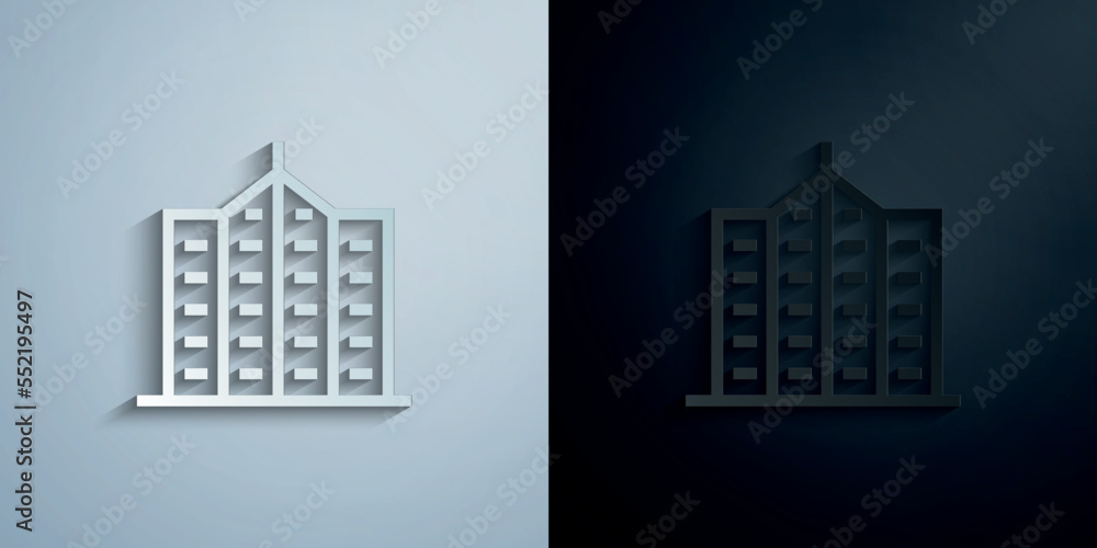 Poster building paper icon with shadow vector illustration