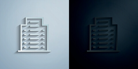 Building paper icon with shadow vector illustration