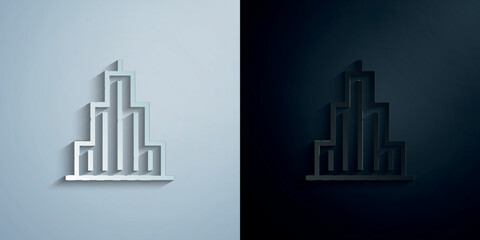 Obraz premium Building paper icon with shadow vector illustration