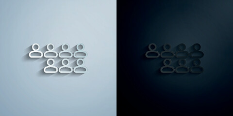 Users paper icon with shadow vector illustration