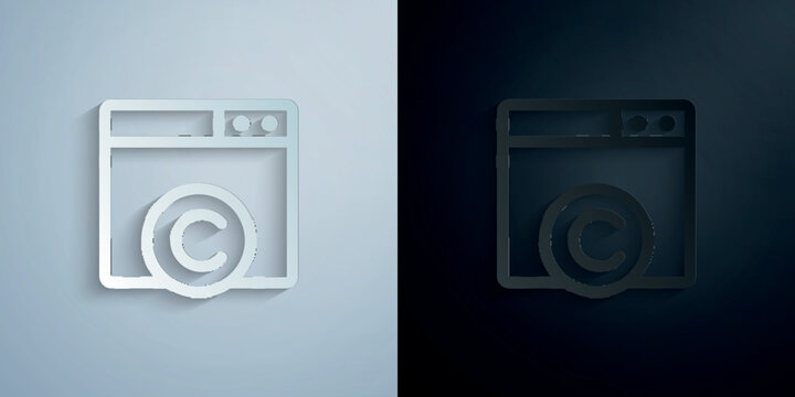 C web site paper icon with shadow vector illustration
