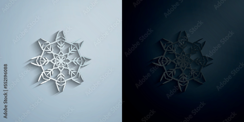 Canvas Prints Snowflake paper icon with shadow vector illustration