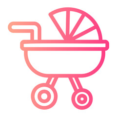 baby stroller gradient icon