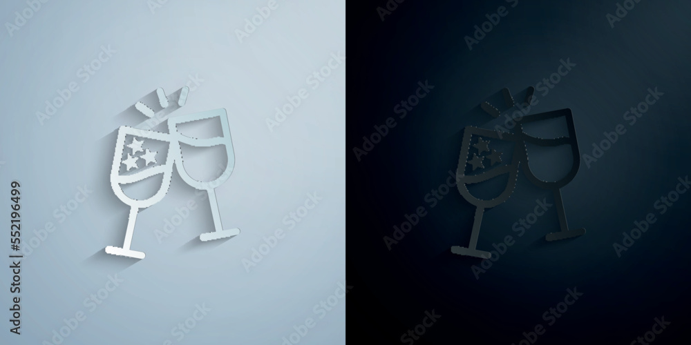 Poster Cheers, drink, usa paper icon with shadow vector illustration