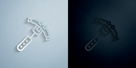 Sausage, usa paper icon with shadow vector illustration