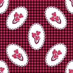 Vintage feedsack seamless pattern in abstract flowers. Print for textile, wallpaper, covers, surface. For fashion fabric. Retro stylization.