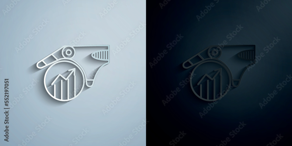 Aufkleber artificial intelligence statistic concept line paper icon with shadow vector illustration