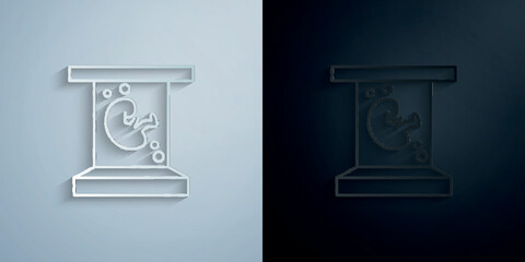 Artificial insemination, baby paper icon with shadow vector illustration