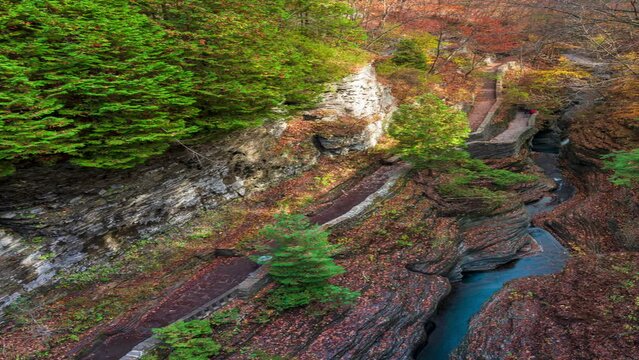 Autumn time-lapse at Watkins glen state park