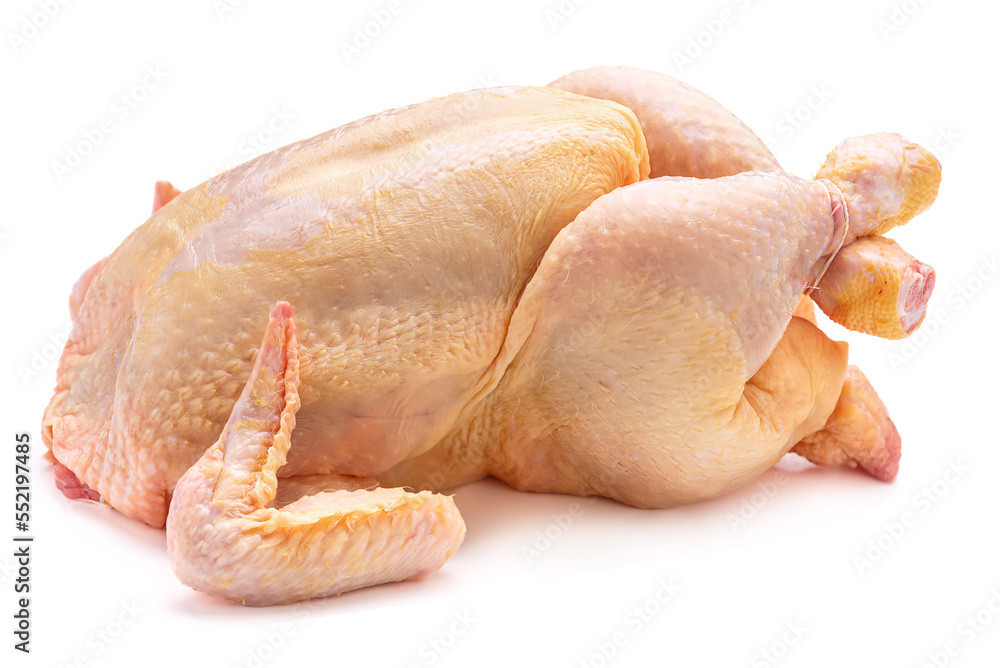 Wall mural whole raw chicken. isolate on a white background