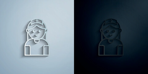 Nurse paper icon with shadow vector illustration