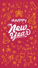 story post template design for new year post. celebrate new year's day