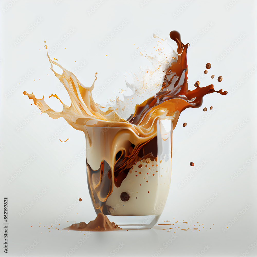 Poster milk splash in a glass