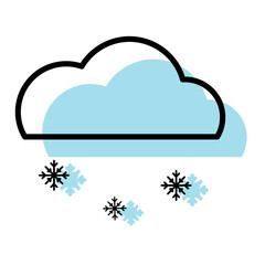 Isolated monochrome snow cloud weather icon Vector