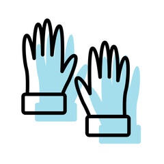 Obraz premium Isolated monochrome winter gloves icon Vector