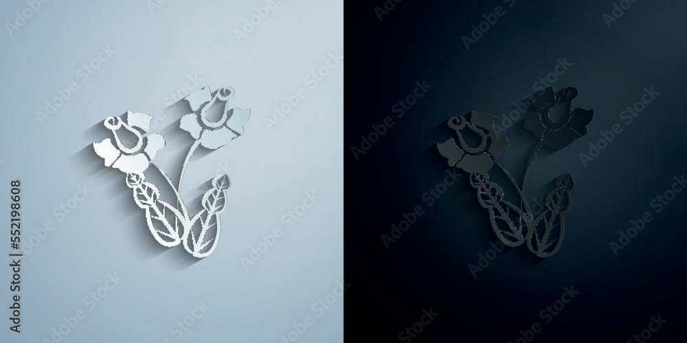 Canvas Prints decorative flowers, hand draw paper icon with shadow vector illustration