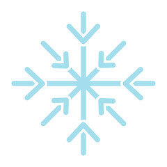 Isoloated colored snowflake icon Flat design Vector