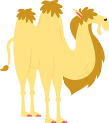 Fototapeta premium Funny cartoon animal flat icon Cute camel