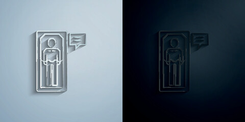 Suspended paper icon with shadow vector illustration