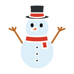 Isolated colored winter snowman character icon Vector