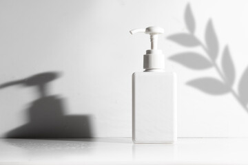 beauty cosmetic bottle mockup of skin care medical, cleanser of facial foam lotion, makeup for face, container packaging of healthycare