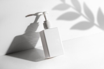 beauty cosmetic bottle mockup of skin care medical, cleanser of facial foam lotion, makeup for face, container packaging of healthycare