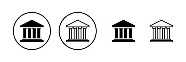 Bank icon vector illustration. Bank sign and symbol, museum, university