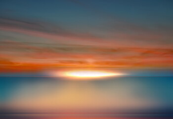 Obraz na płótnie Canvas orange sunset on blue sea nature landscape