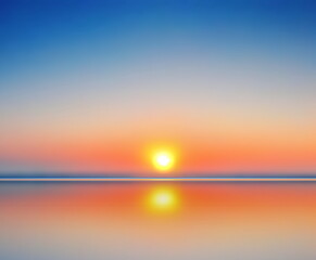  orange sunset on blue sea nature landscape