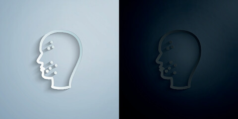 Blotch, face paper icon with shadow vector illustration
