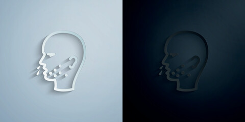 Allergy, skin paper icon with shadow vector illustration