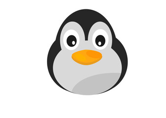Curte Penguin Emoticon Vector