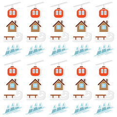 Winter seamless pattern background with winter icons Vector