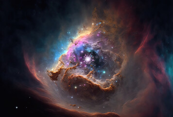 Fototapeta na wymiar NASA provided the lovely space nebula components for this image. Generative AI